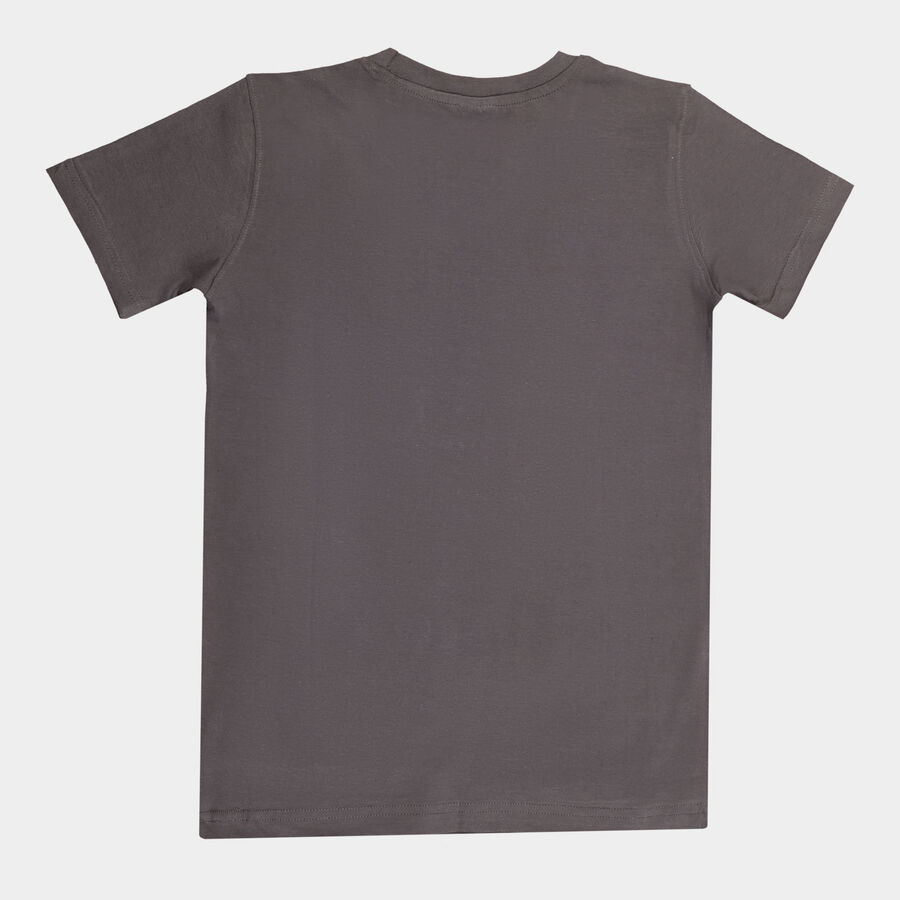 Boys Cotton T-Shirt, चारकोल, large image number null