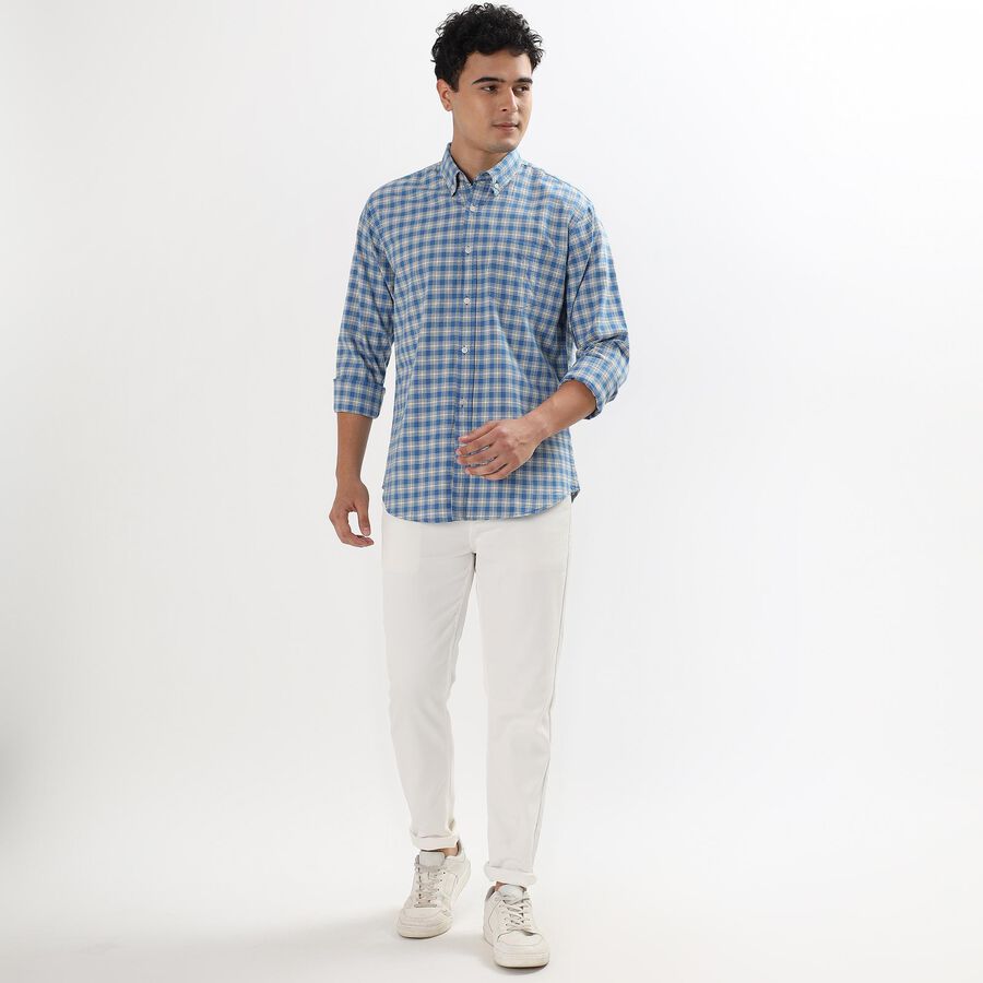 Men's 100% Cotton Casual Shirt , Light Blue, large image number null