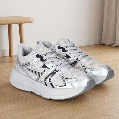 Men's Grey Lace-Up Sneakers