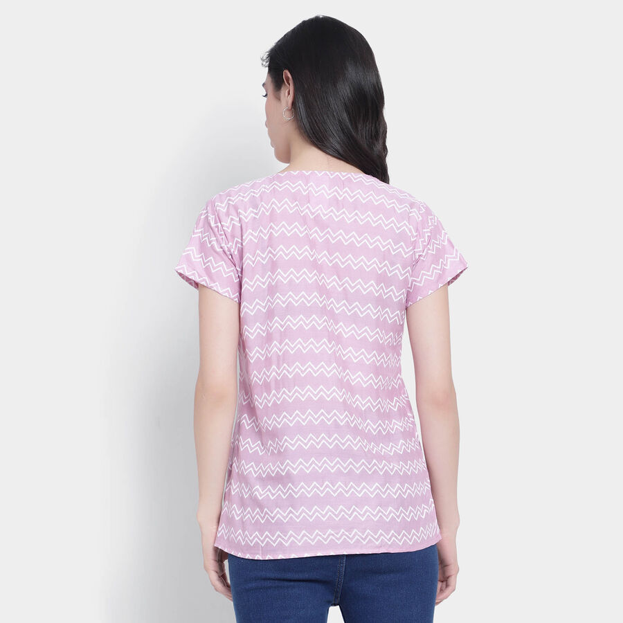 All Over Print Short Sleeves Kurti, Lilac, large image number null