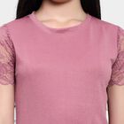 Solid Round Neck T-Shirt, Purple, small image number null