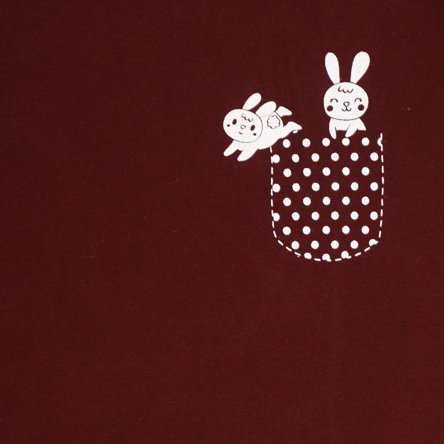 Girls' T-Shirt , वाइन, large image number null