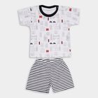 Infant Boys' 100% Cotton Baba Suit, नेवी ब्लू, small