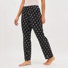 Women's Jet Black Printed Elastic Waist Pyjama, Black, small image number null