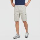 Men's Grey Regular Fit Solid Jamaican Shorts, हल्का ग्रे, small