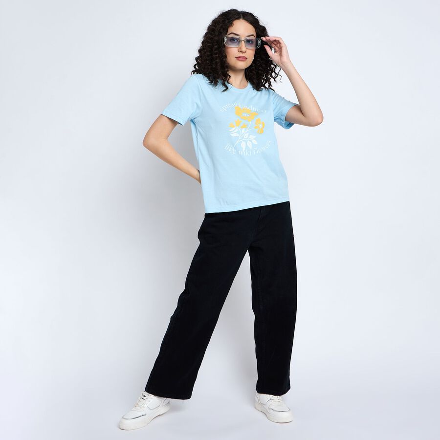 Ladies' 100% Cotton Jeans , काला, large image number null