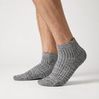 Men's Ankle Length Textured Knit Pack of 3 Socks ( Charcoal, Grey, Blue ), Dark Grey, small