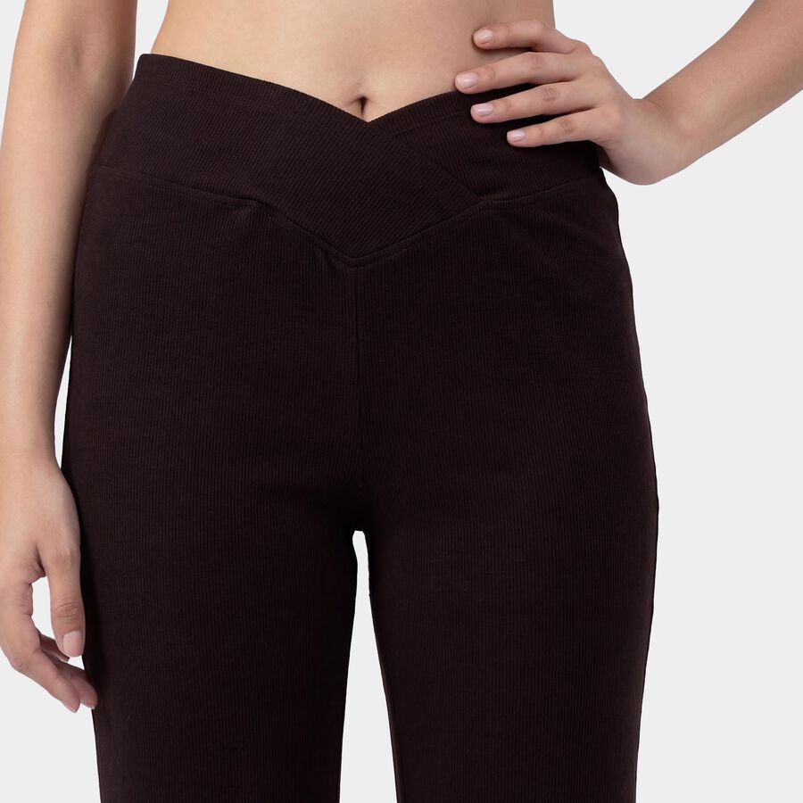 Women's Brown Regular Fit Solid Pyjama, Brown, large