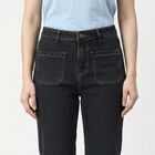 Women's Dark Grey Straight Fit Utility Pocket Jeans, Dark Grey, small
