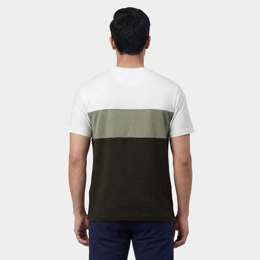 Men's Green Round Neck Classic T-Shirt, Light Green, large