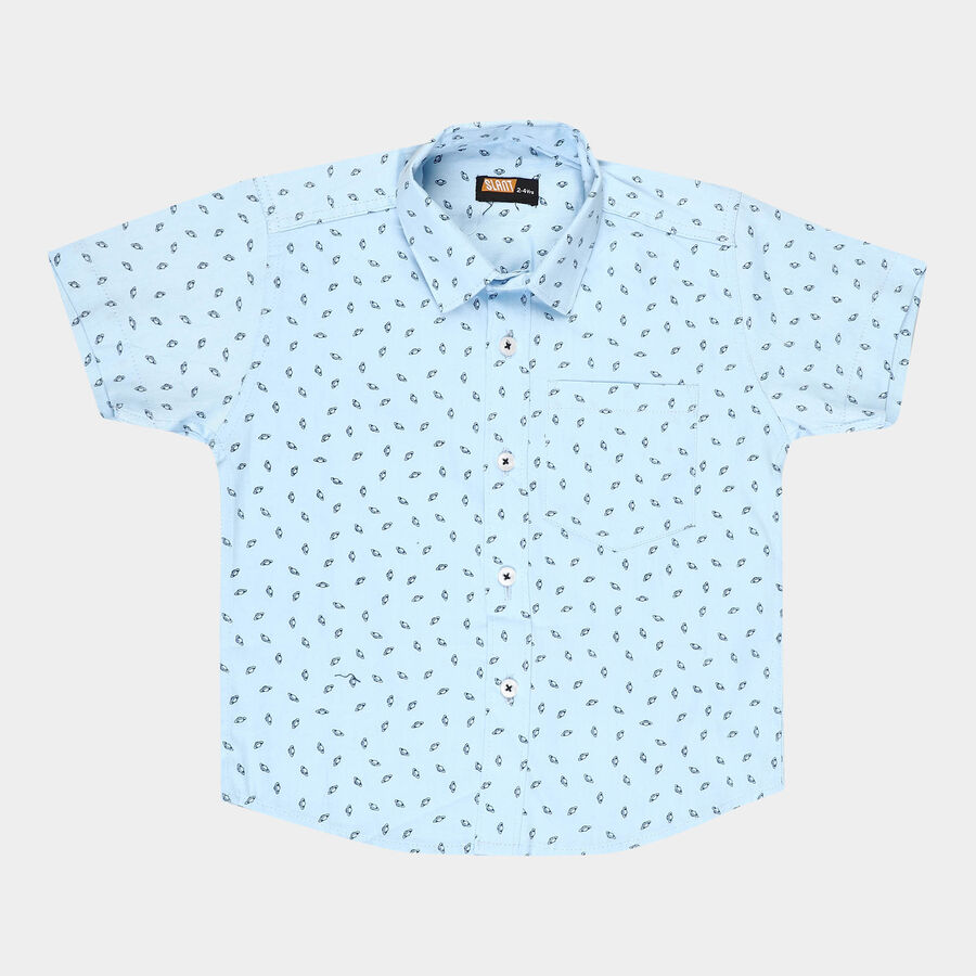 Boys Cotton Casual Shirt, Light Blue, large image number null