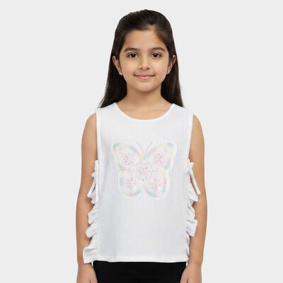 Girls' Snow White Crew Neck Casual T-Shirt
