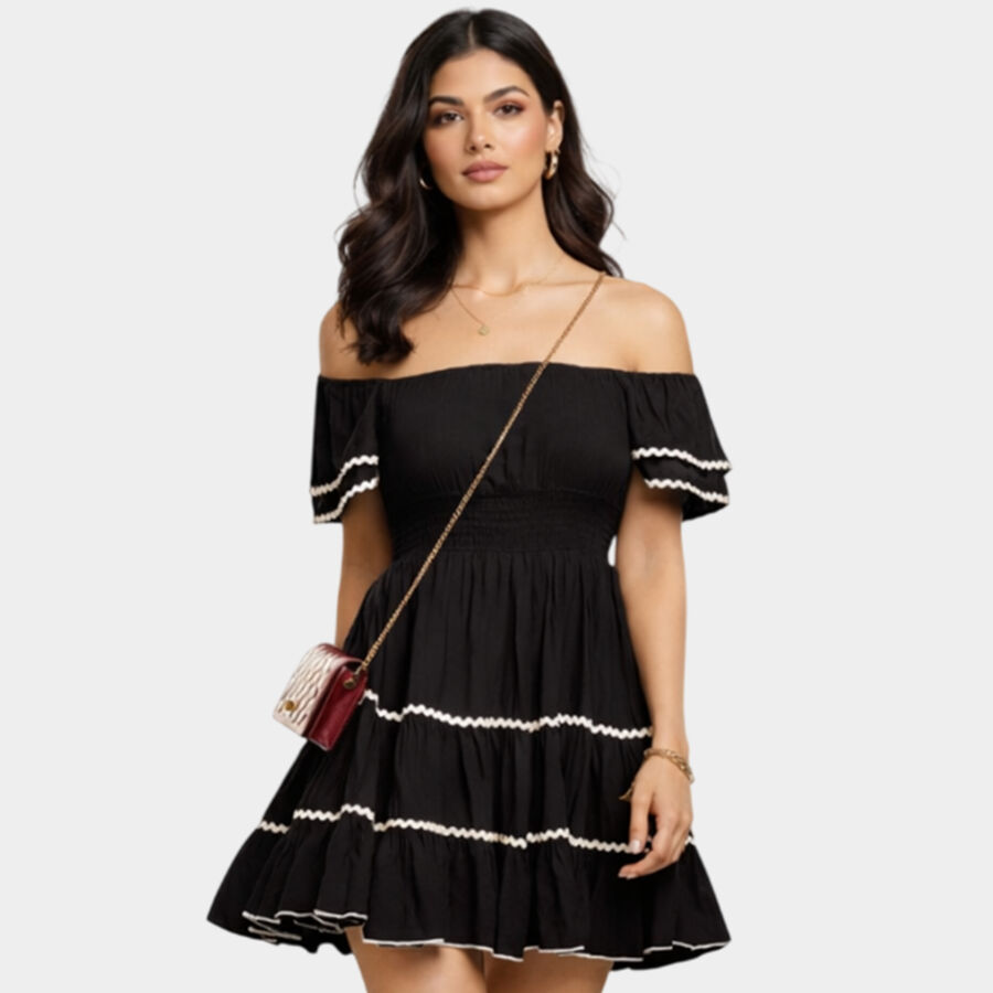 Women's Black Sleeveless Wrap Midi Dress, Black, large