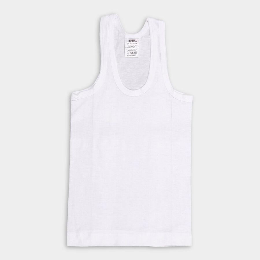 Boys' 100% Cotton Vest (Pack of 2), Yellow, large
