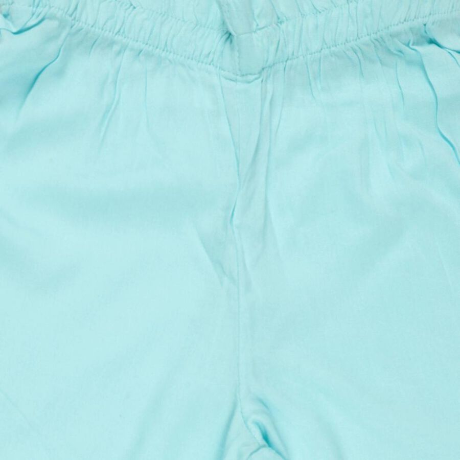 Girls Light Blue Embroidered Bohemian Kurta and Palazzo Fusion Set, हल्का नीला, large