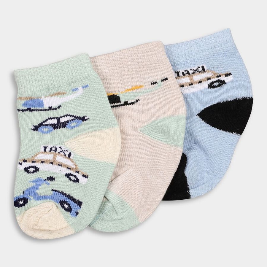 Infant's Socks (Pack of 3), Light Blue, large