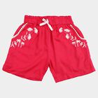 Girls' Fuchsia Regular Fit Solid Shorts, रानी (फ्यूशिया), small
