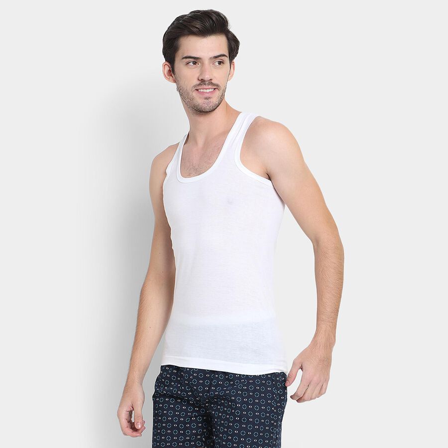 Men's 100% Cotton Vest , White, large image number null