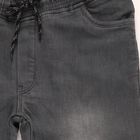 Boys' Charcoal Black Slim Fit Elastic Waist Jeans, हल्का ग्रे, small image number null