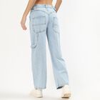 Women's Muted Steel Blue Slim Fit Cotton Jeans, हल्का नीला, small