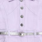 Girls' Lavender Collared A-Line Belted Frock, Purple, small image number null