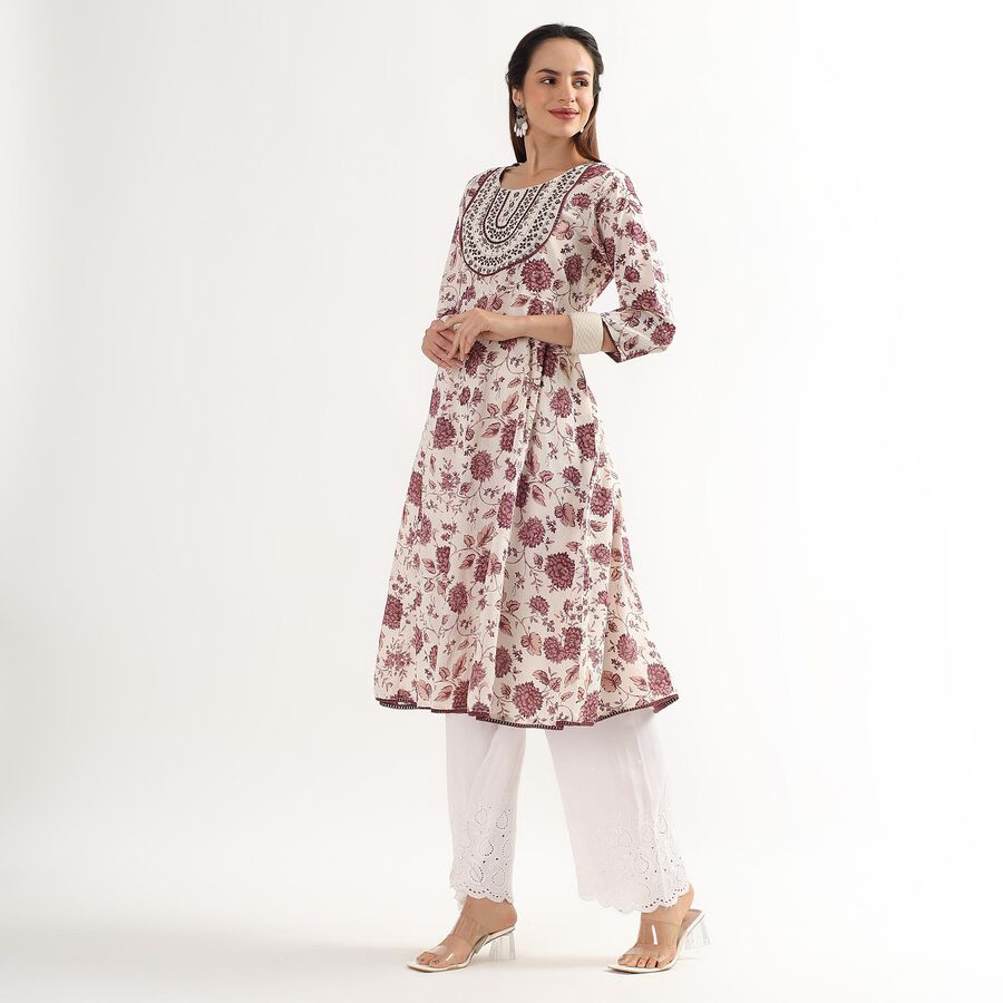 Ladies' 100% Cotton Kurta, Purple, large image number null