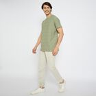 Men's 100% Cotton Slim Fit Casual Trousers, सिल्वर, small image number null