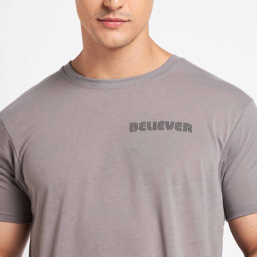 Round Neck T- Shirt, गहरा ग्रे, large image number null