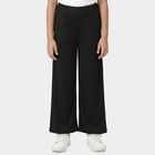 Girls Black Relaxed Fit Ribbed Palazzo Pyjama, Black, small