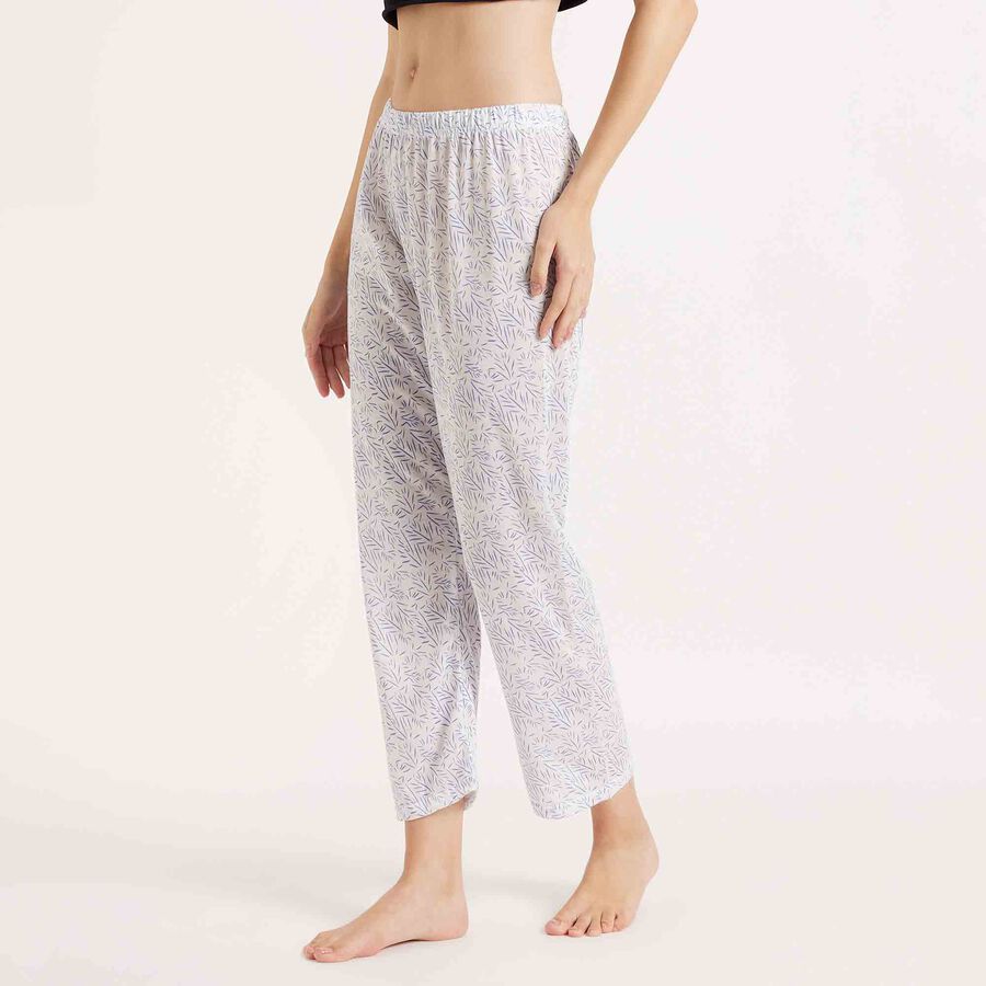 Printed Full Length Pyjama, सफ़ेद, large image number null