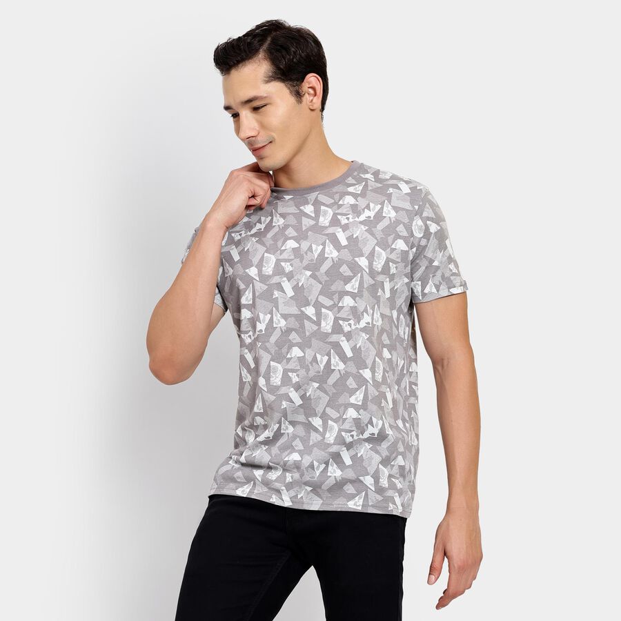 Men's 100% Cotton Round Neck Half Sleeves T-Shirt, Dark Grey, large image number null