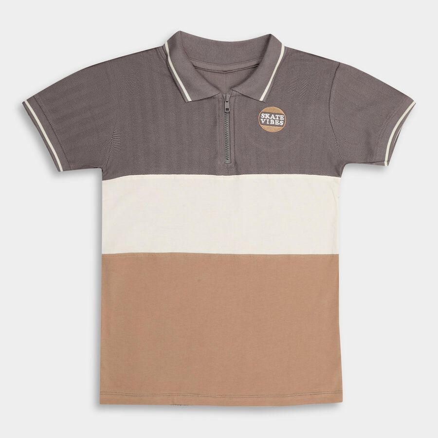 Boys' Half Sleeves T-Shirt , Dark Grey, large image number null