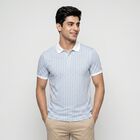 Men Light Blue Cotton Polo Neck Polo T-Shirt, Light Blue, small