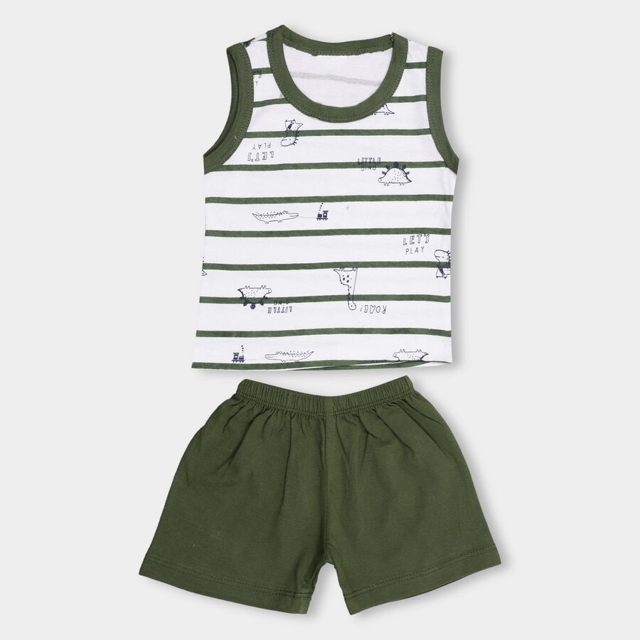 Infant Boys' 100% Cotton Baba Suit , Olive, large image number null