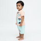 Infants' Light Peach Cotton Round Neck Dinosaur Printed Baba Suit, हल्का हरा, small image number null