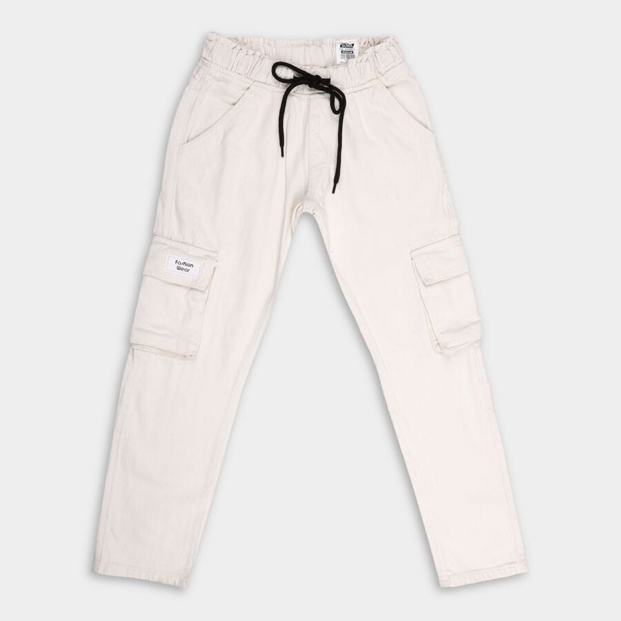 Boys' 100% Cotton Jeans, White, large image number null
