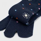 Women's Navy Blue Regular Fit Printed Pack of 1 Socks, नेवी ब्लू, small