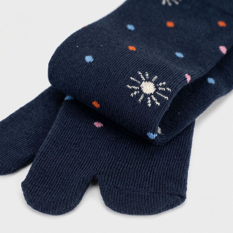Women's Navy Blue Regular Fit Printed Pack of 1 Socks, नेवी ब्लू, large