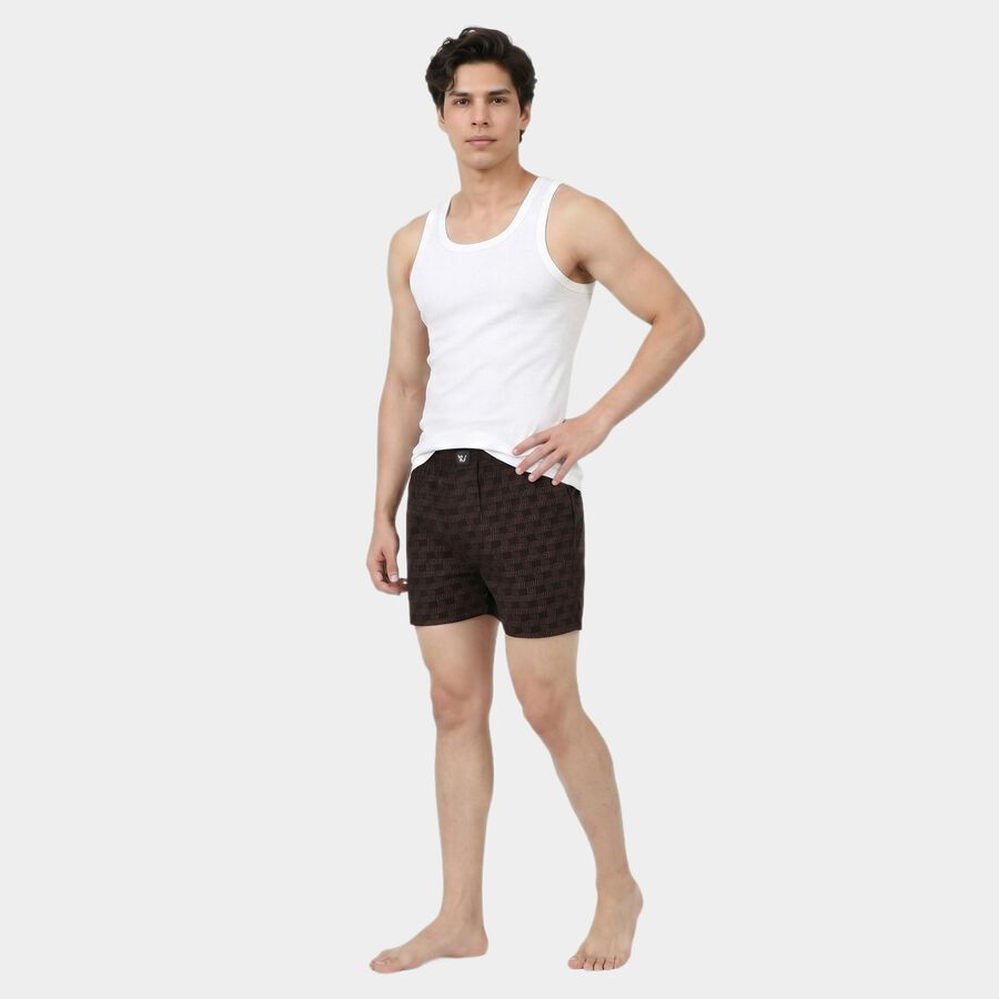 Men's Black Relaxed Fit Printed Boxers, Black, large
