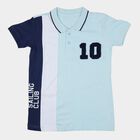 Boys Light Blue Round Neck Casual Half Sleeve T-Shirt, Light Blue, small