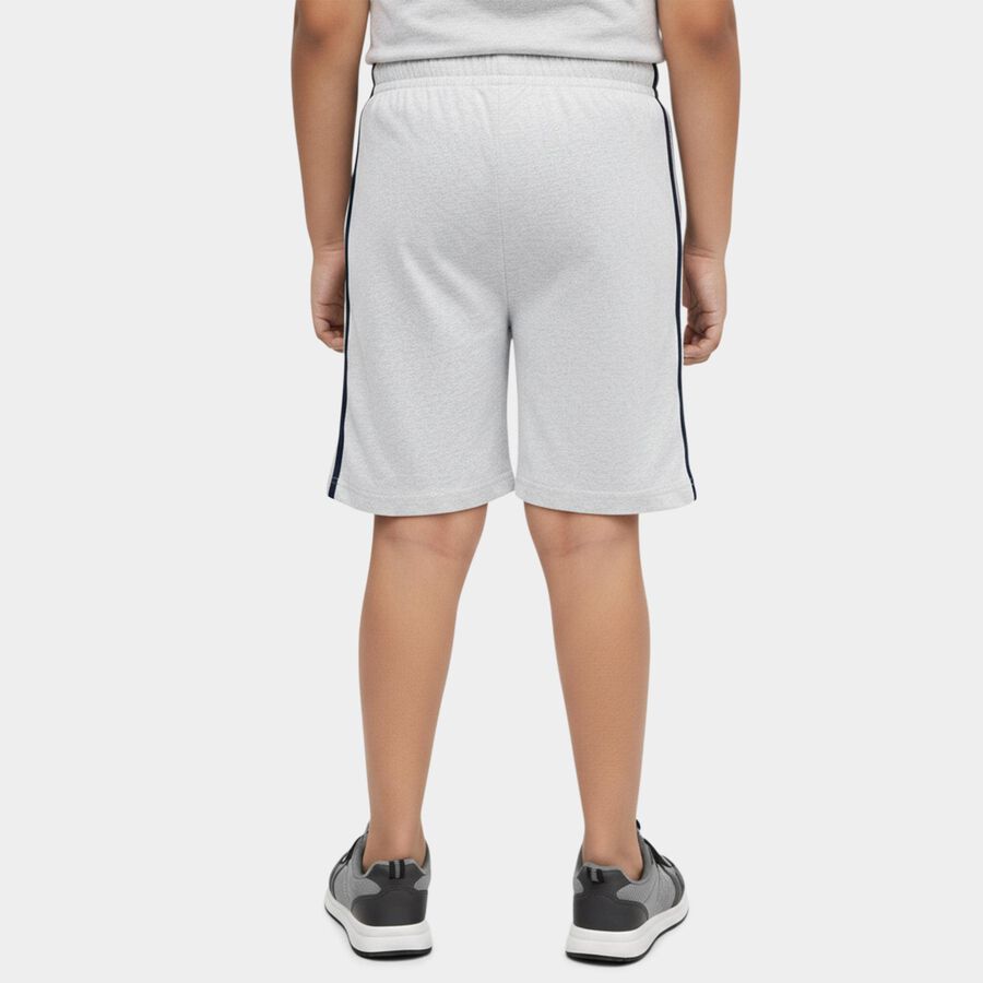 Boys' Grey Regular Fit Bermuda Shorts, Ecru Melange, large