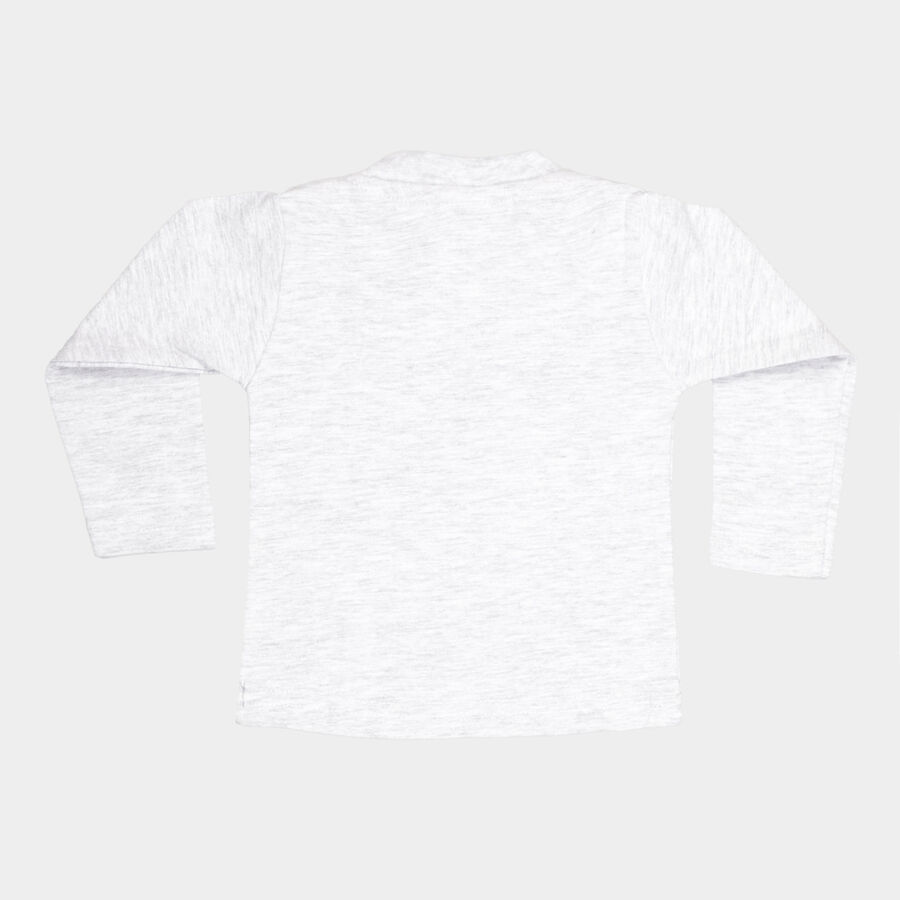 Infants Cotton T-Shirt, Melange Light Grey, large image number null