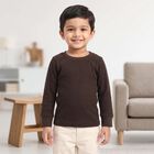 Boys Brown Long Sleeve Thermal, Brown, small