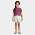 Girls' Mint Green Regular Fit Floral Printed Bloomer, हल्का हरा, small