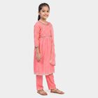 Girls Pink Round Neck Fusion Set, Light Pink, small