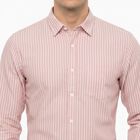 Men's Pink Slim Fit Formal Shirt, हल्का गुलाबी, small