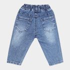 Infants Heavy Wash with Embroidery Rib Waist Jeans, Mid Blue, small image number null