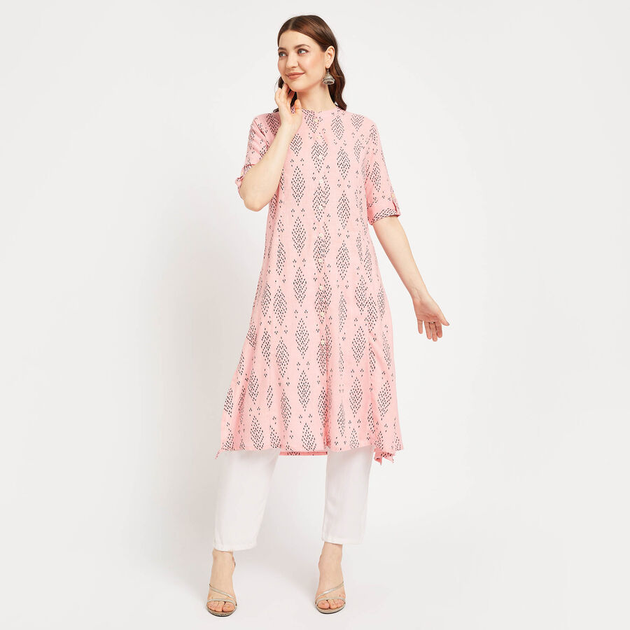 Cotton Kurta, हल्का गुलाबी, large image number null