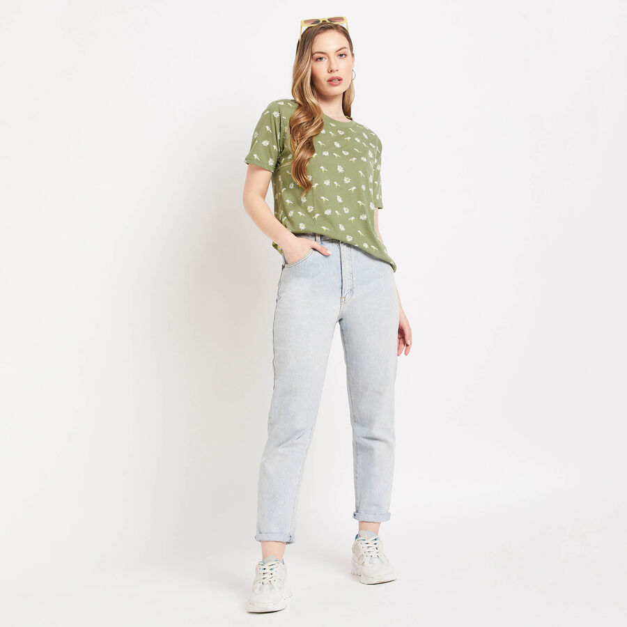 Round Neck T-Shirt, Olive, large image number null