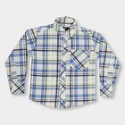 Boys' Bright Yellow and Blue Cotton Classic Collar Casual Shirt, Yellow, small image number null